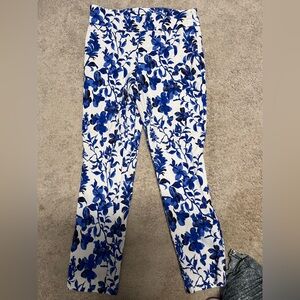 Floral Blue and White Pants